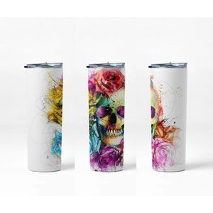 Skull Flower Hot & Cold Stainless Steel Tumbler  - 20 oz